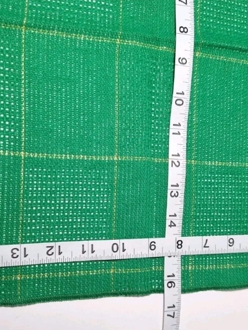 Cloth Dinner Napkins Woven Emerald Green w Gold lines Set of 12, 16